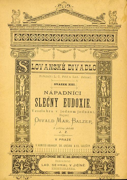 Obálka edice Slovanské divadlo (nakladatelství Lad. Sehnal)