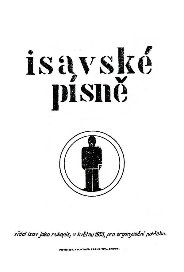 Obálka hudebniny Isavské písně se značkou Isaw (1933)
